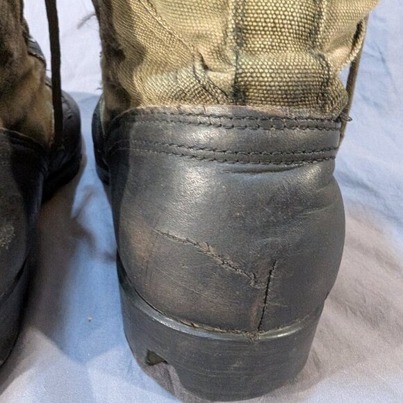 Vintage US Army Vietnam Era Green Canvas & Leather Jungle Combat Boots - Men's 9 - Picture 8 of 12